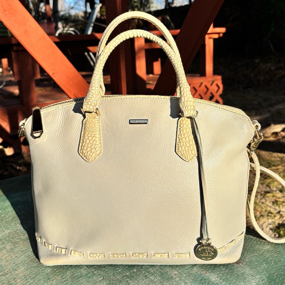 Brahmin Duxbury Satchel Pale Blue/Gray